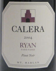 Calera Ryan Vineyard Mount Harlan Pinot Noir 2004 label