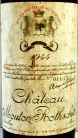Chateau Mouton Rothschild 1944 label on McNees.org/winesite