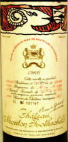 Chateau Mouton Rothschild 1966 label on McNees.org/winesite