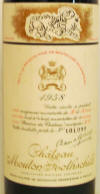Chateau Mouton Rothschild 1958 label on McNees.org/winesite