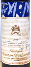 Chateau Mouton Rothschild 1976 label on McNees.org/winesite