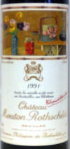 Chateau Mouton Rothschild 1991 label on McNees.org/winesite