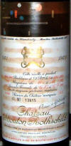 Chateau Mouton Rothschild 1971 label on McNees.org/winesite