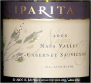 Liparita Napa Valley Cabernet Sauvignon 2000 label