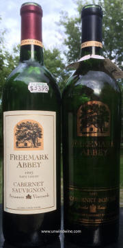 Wine Flight Freemark Abbey 1995 Bosche and Sycamore Napa Cabs