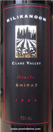 Kilikanoon Oracle Shiraz 1999 label