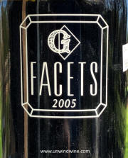Gemstone Facest Napa Valley Red Wine 2005 bottle