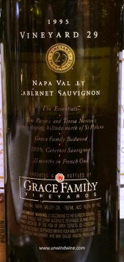 Grace Family Vineyard 29 Napa Valley Cabernet Sauvignon 1995