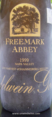 Freemark Abbey Napa Valley Edelwein Gold Sweet Johannesburg Riesling 1999