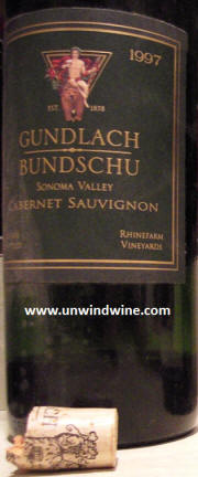 Gundlach Bundschu Rheinfarm Vineyard Cabernet Sauvignon 1997