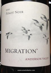 Migration Anderson Valley Pinot Noir 2010