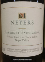 Neyers Ranch Conn Valley Napa Valley Cabernet Sauvignon 2010