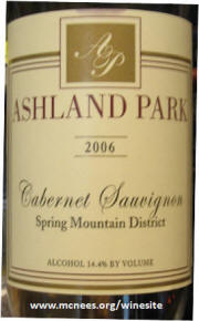 Ashland Park Spring Mountain Cabernet 2006