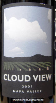 Cloud View Napa Valley Red Wine label