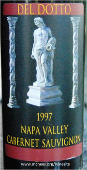 Del Dotto Napa Valley Cabernet Sauvignon 1997 Label