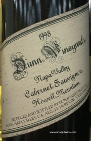 Dunn Vineyards Howell Mtn Cabernet Sauvignon 1998