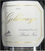 Goldeneye Anderson Valley Pinot Noir 2007