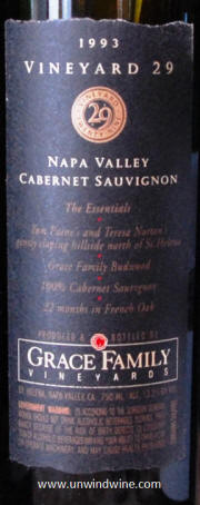 Grace Vineyard 29 Napa Valley Cabernet Sauvignon 1993