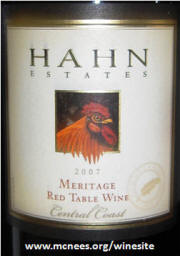 Hahn Meritage 2007 label