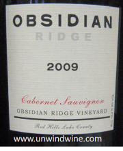 Obsidian Ridge Red Hills Lake County Cabernet Sauvignon 2009