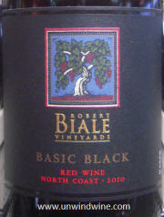 Robert Biale Basic Black North Coast Red Wine 2010