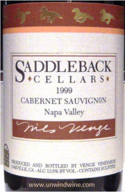 Saddleback Cellars Napa Valley Cabernet Sauvignon 1999