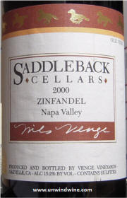 Saddleback Cellars Napa Valley Zinfandel 2000