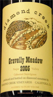 Diamond Creek Gravelly Meadow 2005 label
