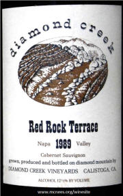 Diamond Creek Red Rock Terrace Napa Valley Cabernet Sauvignon magnum 1989 label 