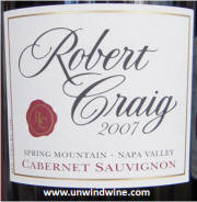 Robert Craig Spring Mountain Cabernet Sauvignon 2007