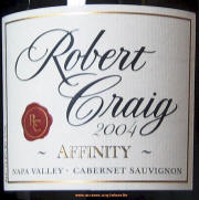 Robert Craig Affinity Label 2004 on Rick's Winesite on McNees.org/winesite