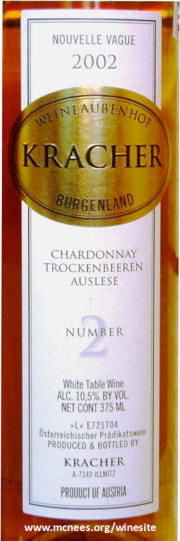 Kracher #2 Nouvelle Vague Chardonnay TBA 2002 label