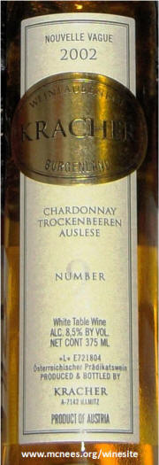 Kracher Nouvelle Vague Chardonnay TBA Auslese # 9 2002