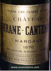 Chateau Brane-Cantenac Margaux 1970