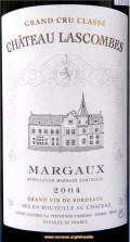 Chateau Lascombes Grand Cru Classe Marqaux 2004 label