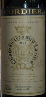 Chateau Gruaud Larose Label - 1981- Rick McNees Winesite Photo