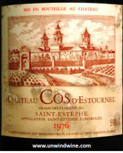 Chateau Cos d Estournel St Estephe 1976 label