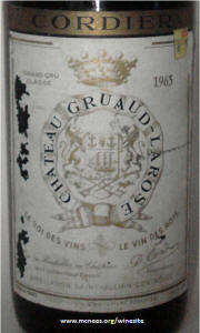 Chateau Gruaud Larose 1965 Label