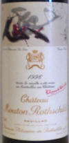 Chateau Mouton Rothschild 1996 label on McNees.org/winesite