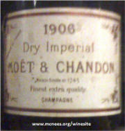 Moet Chandon Dry Imperial Champaign 1906 