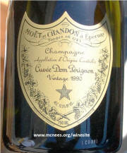Dom Perignon Champaign 1990 label 