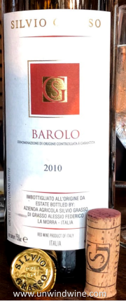 Silvio Grasso Barolo 2010 bottle, foil, cork