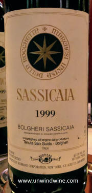 San Guido Sassicaia 1999 Label