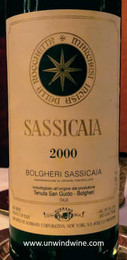 San Guido Sassicaia 2000 Label