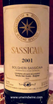San Guido Sassicaia 2001 Label