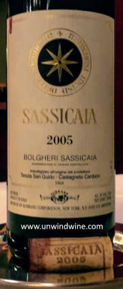 San Guido Sassicaia 2005 Label