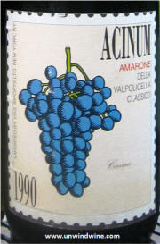 Acinum Amarone Della Valpolicella Classico 1990