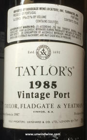 Taylors Vintage Port 1985