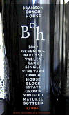 Branson Coach House Greenock Single Vineyard Shiraz 2003 label 