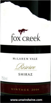Fox Creek McLaren Vale Reserve Shiraz 2004
